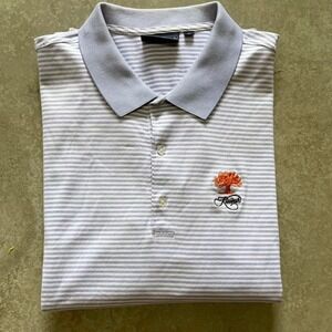Kiawah Island Bobby Jones Men's Performance Golf Polo blue stripe Sz XL